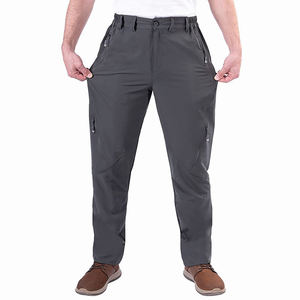 Pantalon de randonnée à séchage rapide pour homme, taille élastique, plusieurs poches, décontracté, léger, pantalon d'été, gris foncé - Product Image 1