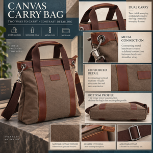 Sac à dos messager en toile durable avec fermeture à boucle et bandoulière réglable pour hommes |   Sac de transport quotidien pour le travail, l'école et les voyages - Product Image 5