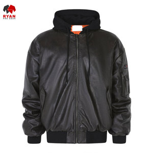 Ryan Pro แจ็กเก็ตหนังผ้าสวมใส่สบายพร้อมโลโก้ตามสั่ง - Product Image 4