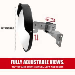 Specchio Convesso da 12 Pollici per Punti Ciechi, Infrangibile, Ampio Angolo di Visione per Sicurezza Interna, Visuale fino a 20 Piedi - Product Image 3