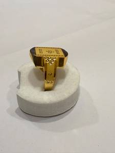 Wholesale Gold Plated Brass Men’s Pattern <b>Statement</b> <b>Ring</b> Bold Fashion Jewelry Gift Handmade Bulk Product - Product Image 1