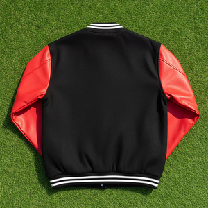 Chaquetas Varsity de Lana Impermeables y Transpirables para Invierno, Tallas Grandes, Chaquetas Bomber de Béisbol Personalizadas con Mangas con Botones, Chaquetas de Cuero - Product Image 2