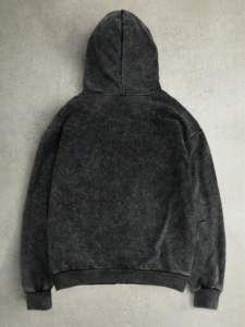 Sweat-shirt à capuche zippé pour homme, délavé à l'acide, coupe ample, style streetwear, épaules tombantes - Product Image 6