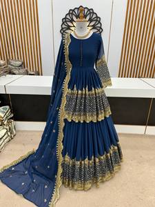 Ropa étnica pakistaní de moda, conjunto de lehenga y top para bodas y fiestas, a precios de mayorista desde India, vestido abaya. - Product Image 2