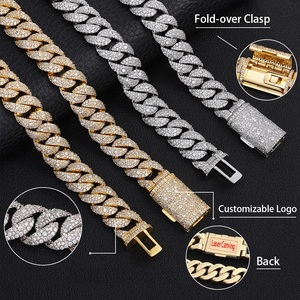 Chaîne cubaine pour homme en argent 925 avec diamants Moissanite, collier gourmette Iced Out, léger, style Hip Hop, bijou de luxe audacieux - Product Image 5