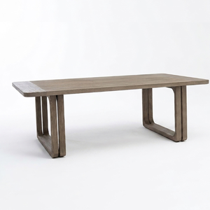 Custom-sized Modern Steinhafels Tate Solid Teak <b>Dining</b> <b>Table</b> with Unique Legs and <b>Rounded</b> Inner Corners - Product Image 1
