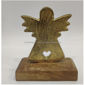 Escultura de regalo de mesa con adornos de metal de aspecto elegante surtido con Base de madera para decoración del hogar y suministro de fiesta de regalo - Product Image 3