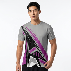 T-shirt pour homme à imprimé géométrique, écologique, respirant, à séchage rapide, manches courtes, col rond, streetwear, sublimation, 100% coton - Product Image 4