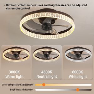 Moderno minimalista ventilatori a soffitto con lampadario ad anello telecomando per camera da letto vivaio soggiorno - Product Image 6