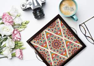 Plateaux de service carrés les plus vendus avec autocollant élégant pour table à manger, maison et bureau, polyvalents pour cadeaux et articles de service - Product Image 5