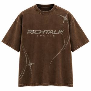 เสื้อยืดแขนสั้นทรงปกติสำหรับผู้ชาย พิมพ์ลายตัวอักษรด้วยเพชรด้านหน้า พิมพ์ลายดิจิทัล สปอร์ต คอกลม ผ้าฝ้ายเจอร์ซีย์ ระบายอากาศได้ดี - Product Image 4
