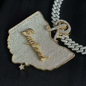 Bijoux de mariage personnalisés Gallerley, style Hip Hop, en argent S925, avec moissanite VVS taille brillant et sertissage griffe, pour pendentif avec certificat - Product Image 4