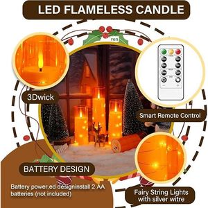 Candele LED Senza Fiamma a 5 Pezzi per un'Atmosfera Romantica, con Timer, in Acrilico Stabile, Effetto Sfarfallio per un Ambiente Accogliente - Product Image 2