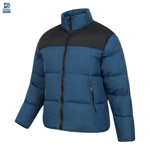 Latest Style New Arrival Stand Collar Front Logo Breathable Eco-Friendly Quick Dry Windproof Winter <b>Men</b> <b>Canvas</b> Puffer <b>Jackets</b> - Product Image 4