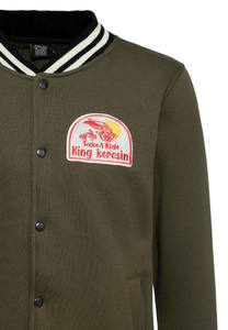 Chaqueta Varsity Personalizada para Hombre con Cuello Redondo, 100% Algodón, Tejido de Felpa, Estilo Casual Holgado, Bordado, Servicio OEM Regular - Product Image 2