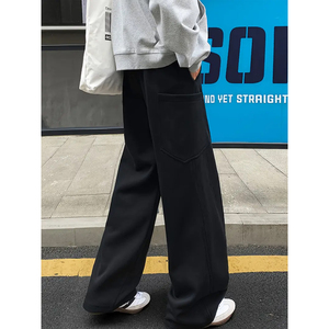 Pantalon de jogging cargo pour homme, coupe ample, molleton épais, multi-poches, coton, streetwear, logo personnalisé - Product Image 4