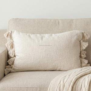 Side Multi Tassle Woven Pillow <b>Cover</b> Lumbar Large Size Handwoven 40X65 Lightweight Pillow Case Woven Textured for Home Decor - Product Image 5