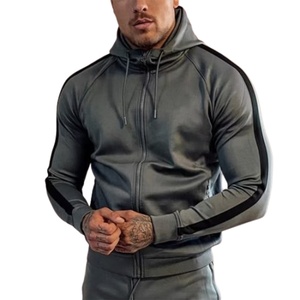 Wholesale Solid Spring Printed Breathable Sweat-Wicking 2 Piece Training Wear Set Chin Guard Hood Zip Lightweight Gym Workout - Product Image 6