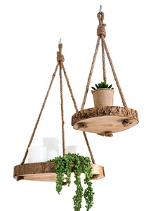 PLANTRES HANDICRAFTS Pot de fleurs en bois créatif Wishing Well Planter for Backyard Garden Bark Pots for Flower & Planters - Product Image 4