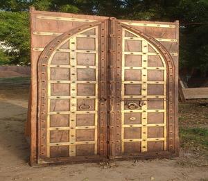 Panel de Puerta de Madera Artesanal, Mueble de Madera Sólida, Diseño de Puerta Doble, Pieza Decorativa para Interiores del Hogar - Product Image 4