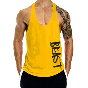 Camiseta sin mangas con cuello en V para hombre, color granate, con estampado de bestias, transpirable, de punto, informal - Product Image 4