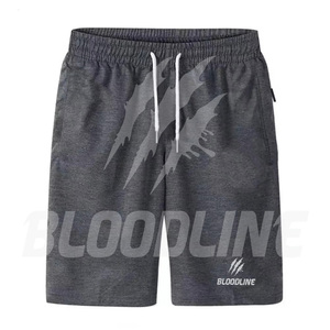 Shorts pour homme BLOODLINE gris foncé à motif camouflage, taille mi-haute élastique, style décontracté avec poches, matière PU respirante - Product Image 5