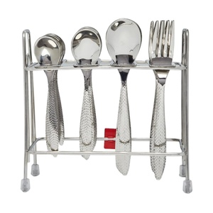 Factory Direct RABEH 4-Piece Stainless Steel Cutlery Set Includes Spoon Fork <b>Knife</b> Dishwasher <b>Safe</b> Floral Pattern Serving Tray - Product Image 1