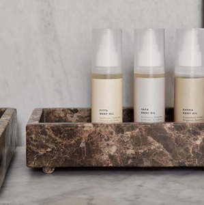 White Marble <b>Vanity</b> Tray Luxury Bathroom Organizer Decorative Stone Serving Tray Modern Home Countertop Decor TOWEL BATHROOM NEW - Product Image 5