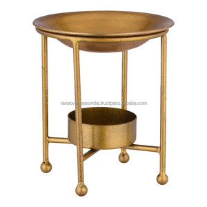 Brûleur d'encens en métal, support de bougie chauffe-plat, brûleur de cire parfumée et d'huile pour spa, yoga, méditation - Product Image 4