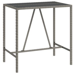 Ensemble de bar de jardin en rotin PE gris avec repose-pieds, élégant ensemble de repas d'extérieur - Product Image 6