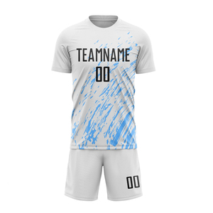 Maillots de football personnalisés sublimés à coupe athlétique, séchage rapide, respirants, kits d'uniformes de football à manches courtes 100 % polyester unisexe - Product Image 5