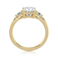 Bague de fiançailles à trois pierres en diamant de laboratoire taille princesse 1,70 CTW en or 14K plaqué rhodium certifiée IGI, luxe pour anniversaire
