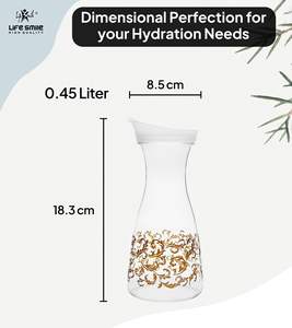 Bouteille en acrylique transparente de qualité supérieure avec bouchon anti-fuite, motif doré de luxe pour l'eau et les jus - Product Image 2