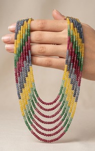 Collar de Lujo de 7 Capas con Cuentas de Jade Multicolor de 4mm, Chapado en Oro, Joyería de Moda para Mujer, Hecho a Mano, para Bodas y Fiestas - Product Image 2