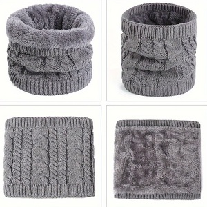 Cache-cou de luxe pour femme en acrylique 100 % tricoté torsadé, doublé polaire, ultra doux, thermique, léger et écologique - Product Image 5