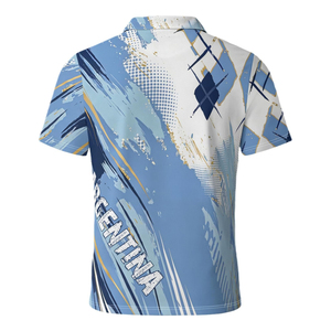 Polo pour homme à manches courtes, imprimé drapeau américain, décontracté, respirant, en polyester tricoté, avec logo sur le devant, idéal pour le golf - Product Image 3