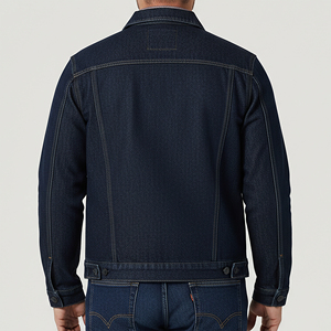 Vintage Wash <b>Rhinestone</b> Long Winter Windproof OEM Manufacturer Ripped Embroidery Logo 100% Cotton Denim Turn-down Collar - Product Image 6