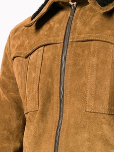 Camel Brown <b>Suede</b> Leather Bomber <b>Jacket</b>/OEM Custom Brown <b>Suede</b> Leather <b>Jacket</b>/Latest Wholesale Camel Leather <b>Suede</b> <b>Jacket</b> - Product Image 4