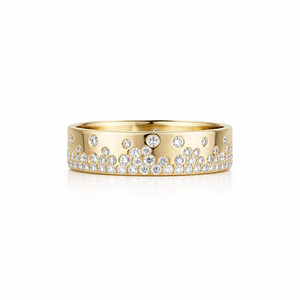 Bague de fiançailles empilable en or massif 9K 10K 14K 18K avec diamants de laboratoire taille ronde, couleur DEF, clarté VS VVS, certifiés IGI - Product Image 1