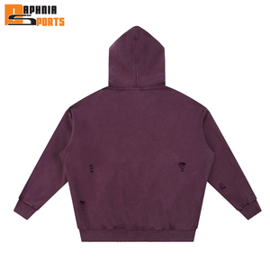 Sudadera con capucha de invierno de moda para hombre, 380 g/m², pesada, desgastada, al por mayor, oversize, con lavado a la piedra vintage, personalizada digitalmente - Product Image 4