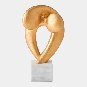 Abstract Gold Plated Sculpture Irregular Shape Handmade Modern Artistic Tabletop <b>Decor</b> for Living Room - Product Image 5