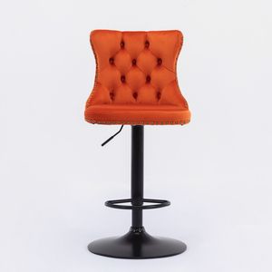 Sgabelli da Bar Moderni Imbottiti A a Furniture, Girevoli in Velluto, Altezza Regolabile 25-33 Pollici, Base da 17,7 Pollici - Product Image 2