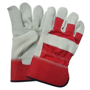 Guantes de Soldadura de Cuero Vacuno Resistentes con Puño Ajustable y Acolchado Protector para Trabajadores - Product Image 2
