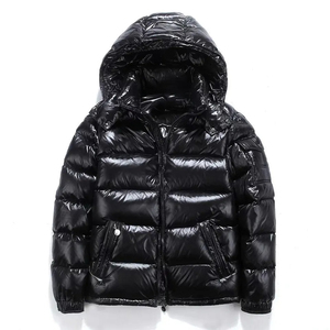 Doudoune matelassée brillante noire pour homme, vestes et manteaux matelassés 2025, vente en gros, veste d'hiver décontractée tricotée - Product Image 1
