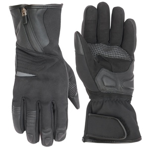 Gants de moto en cuir noir avec surpiqûres blanches, style long, compatibles écran tactile, pour course automobile, Cafe Racer, sécurité, pour motards - Product Image 1