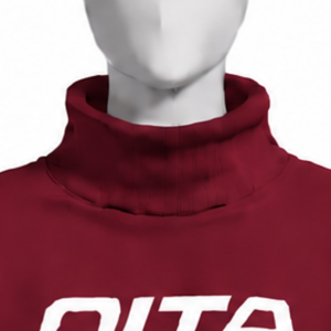 Maroon Oversized <b>Women</b> Mock Neck Sweatshirt Pearl Studded Sleeve Pullover Loose Fit Casual Streetwear Long Sleeve <b>Winter</b> <b>Top</b> - Product Image 3
