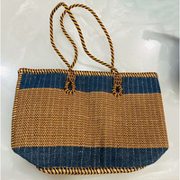 Sac à main en raphia perlé, écologique, durable, de créateur exclusif, imperméable, tissé, grande capacité, élégant, avec perles