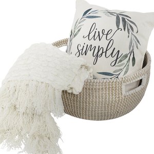 Panier à linge rond rustique en jonc de mer de qualité supérieure, écologique, tissé à la main, organisateur de rangement, design personnalisé - Product Image 2