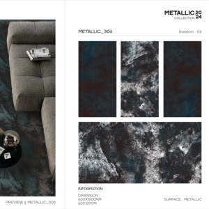 กระเบื้องพอร์ซเลนเมทัลลิก Crown ขนาด 600x1200 มม. รูปแบบใหญ่พิเศษ ผิวมันเงา คุณภาพพรีเมียม สำหรับตกแต่งผนังและพื้นภายในและภายนอกอาคาร ดีไซน์ทันสมัย รุ่น Plus Elite - Product Image 1