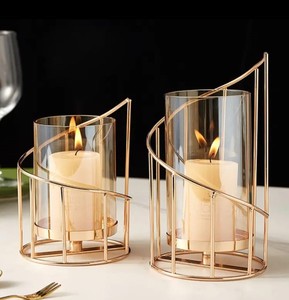 Luxury Spiral Iron <b>Hurricane</b> <b>Candle</b> Holder Nordic Geometric Handmade Eco-Friendly Christmas Home Decoration Centerpiece Artistic - Product Image 1